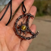 Image 2 of Gold Tigers Eye Moon & Sun Pendant 🌙☀️💛*CUSTOM REMAKE*