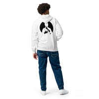 Image 4 of Unisex Embroidered Zip Hoodie White