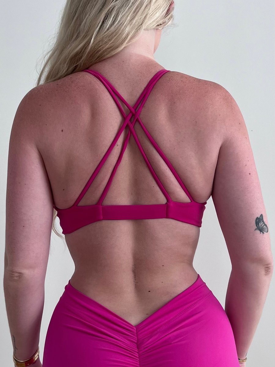 Pink Twist Backless Sports Bra & Reviews - Pink - Sustainable Yoga