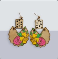 Image 1 of Flowers and Polka Dot Earrings