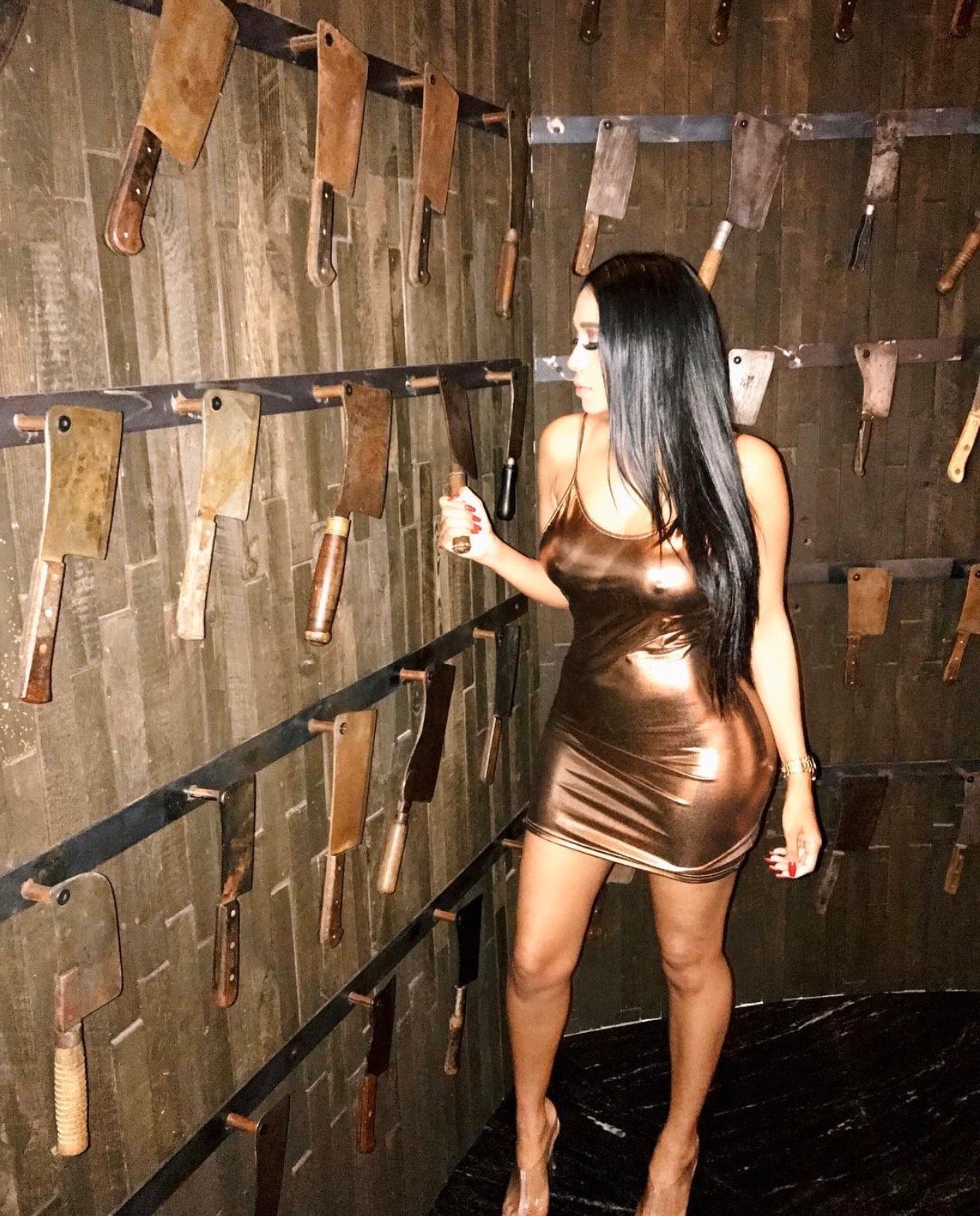 Image of METALLIC GOLD/BRONZE MINI DRESS (LARGE)