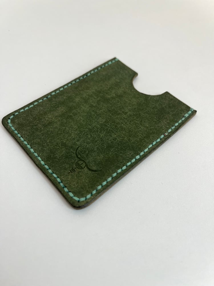 Image of Emerald Pueblo Cardholder (Jade stitching)