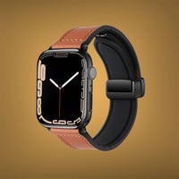 Image 1 of Apple Watch Leather Band w/Magnetic Buckle