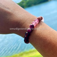 Image 2 of Garnet, Strawberry Quartz, Rhodonite, NEW* NEW* Rose Quartz & Moonstone Bracelet