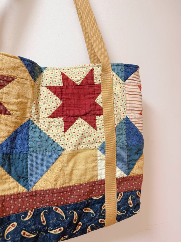 Image of Large Quilt Tote Bag — Sawtooth Stars