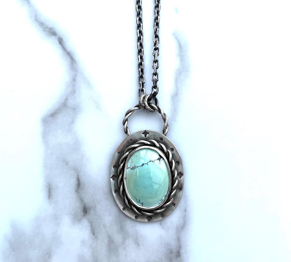Handmade Sterling Silver Giraffe Turquoise Pendant 925