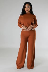 Image 3 of Luxe DIVA Pants Set - Rust