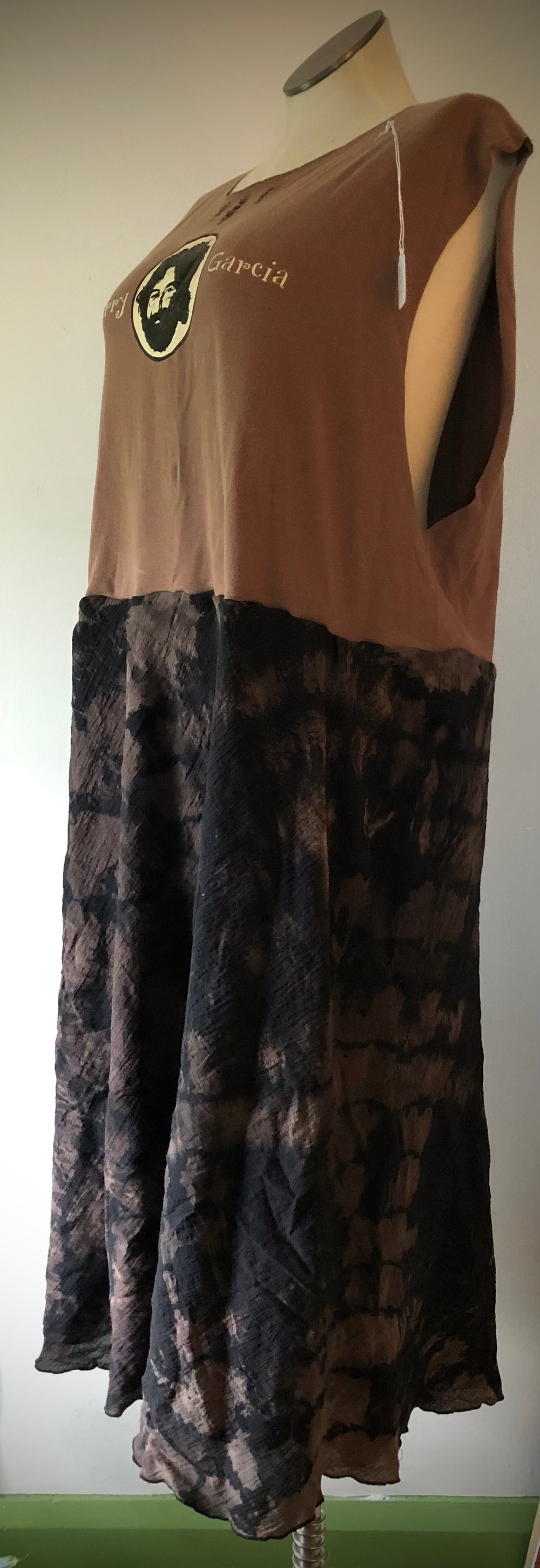 Upcycled “Jerry Garcia” maxi dress (hand dyed)