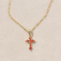 Image 1 of Red Cross Necklace.