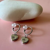 Image 2 of Little Heart with Star Half Hoops