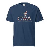 Image 1 of Christian Waterfowlers American Flag Duck Unisex Garment-Dyed Heavyweight T-Shirt 