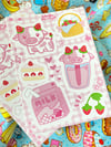 Strawberry Cow Sticker Sheet