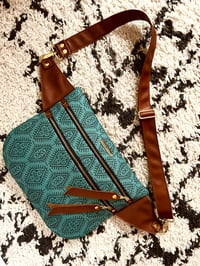 Image 1 of XL Teal boho crossbody 