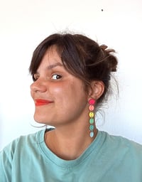 Image 2 of Boucles d'oreille en cuir upcyclé "Zoe"