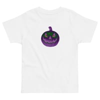 Image 11 of Toddler Jersey T-shirt - Jack O Lantern Retro Purple Glow 