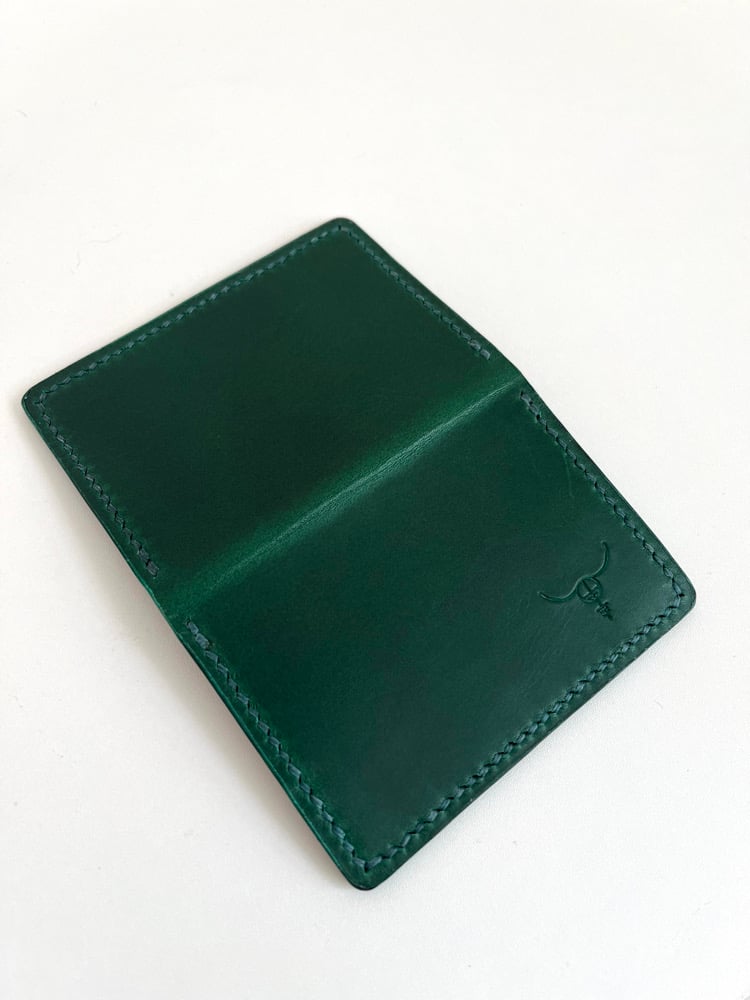 Image of Green Buttero Slim Bifold Cardholder 