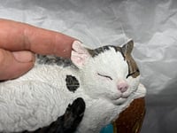 Image 9 of Custom Engraved Handpainted Sleeping Cat In Basket Urn