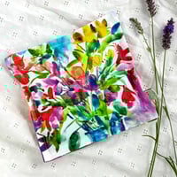 Image 2 of Happy Flowers Lavender Pillow