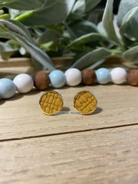 Image 1 of Saffron Basket Weave Studs