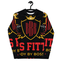 Image 2 of BossFitted Black and Red Youth Rash Guard