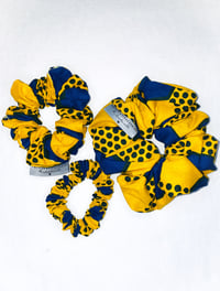 Image 1 of Yellow African Print Scrunchie Bundle 