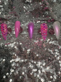 Image 11 of  Pink Barbie dream Long stiletto gel press on nails