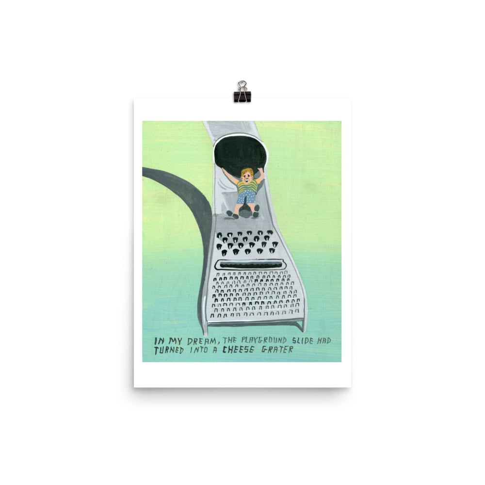 Image of CHEESE GRATER PLAYGROUND SLIDE POSTER