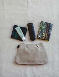 Image 1 of NATURAL LINEN POUCH - Med
