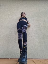 Image 2 of YARA Leggings,  purple velour