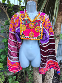 Image 5 of Vintage Fez crop Tribal Top 34 inches chest