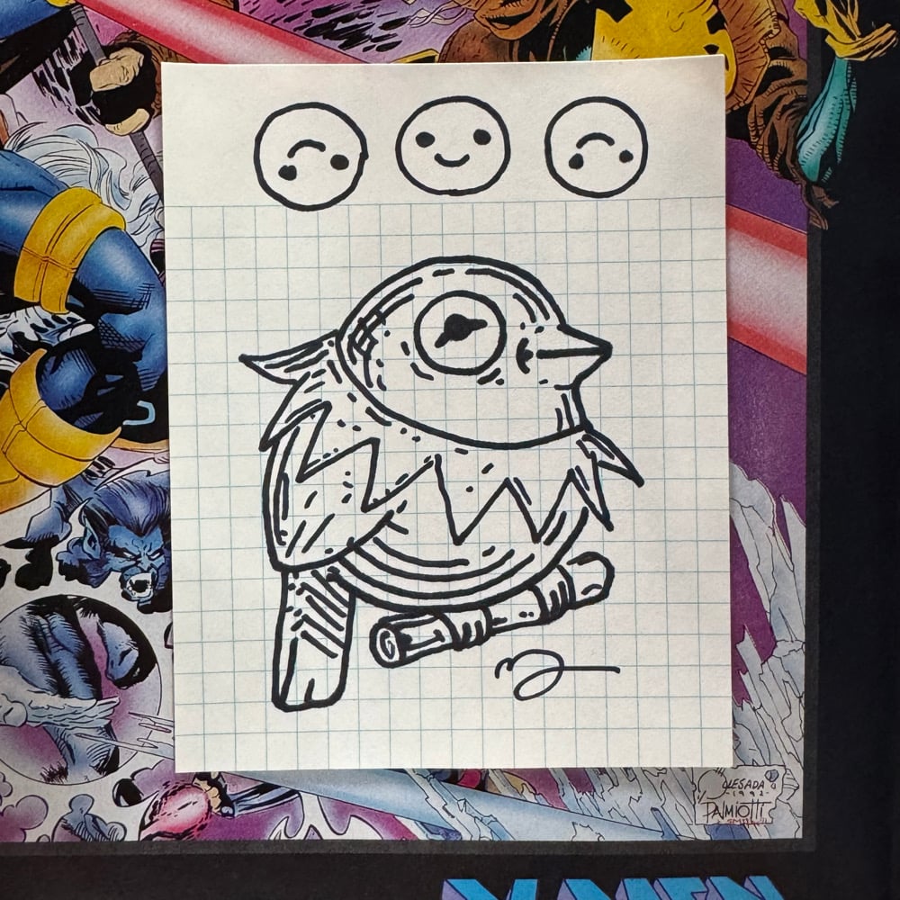 Image of Fat Bird Sharpie Sketch #180