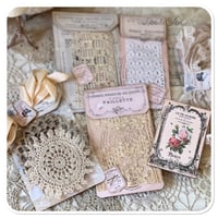 Image 4 of handmade fabric book full of vintage french lace samples