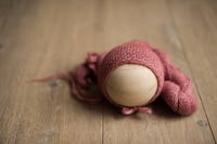 Image 3 of Merino Heirloom Bonnet With Brim Detail 