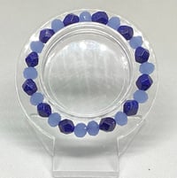 Dark Blue / Light Blue Glass Bead Bracelet 