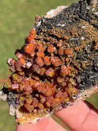 Image 4 of Vanadinite On Black Barite Specimen #2121