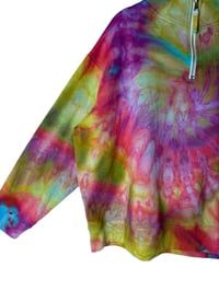 Image 4 of 2XL Ladies Quarter-Zip Pullover in Bright Spiral Ice Dye
