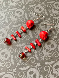 Image 3 of Crimson Skeleton Earrings