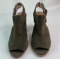 Image 2 of TOMMY HILFIGER army green suede open toe sandals 