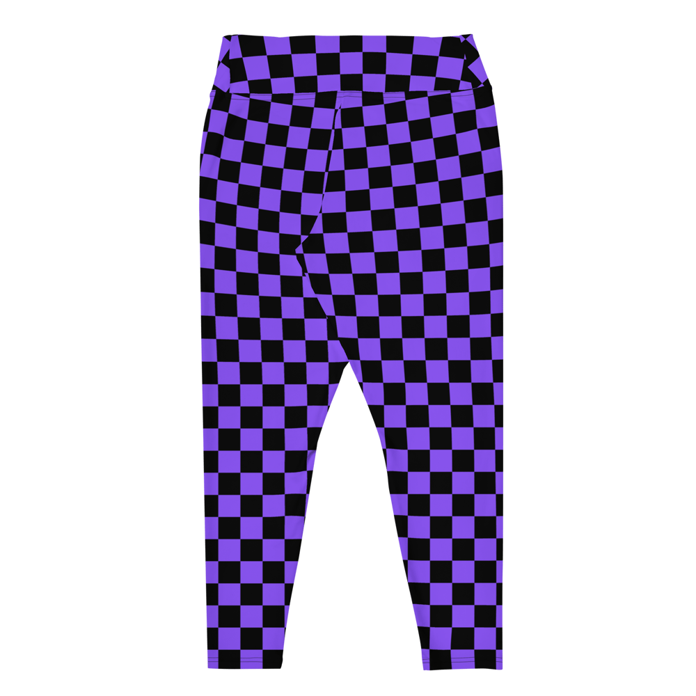 Purple Checker Plus Size Leggings