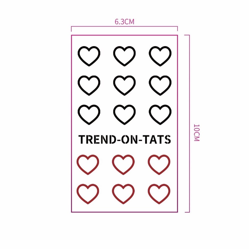 T.O.T black and red mini hearts