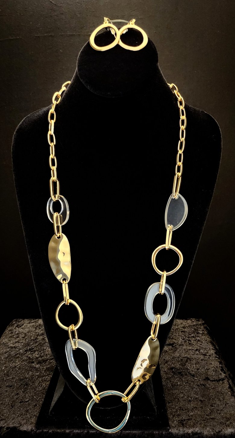 Image of Beaten Gold Necklace Set