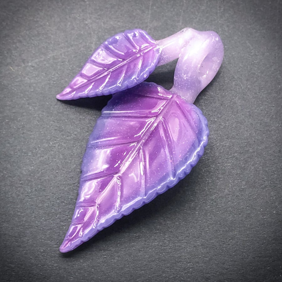 Image of Purple Power Double Leaf Pendant