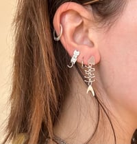 Image 4 of Sterling silver fish bone earring