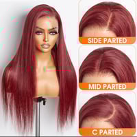 Image 3 of Radiant Red 13×4 Burgundy Straight Lace Wig – 150% Density – Virgin Human Hair