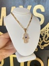 Diamond Hamsa Pendant Necklace 