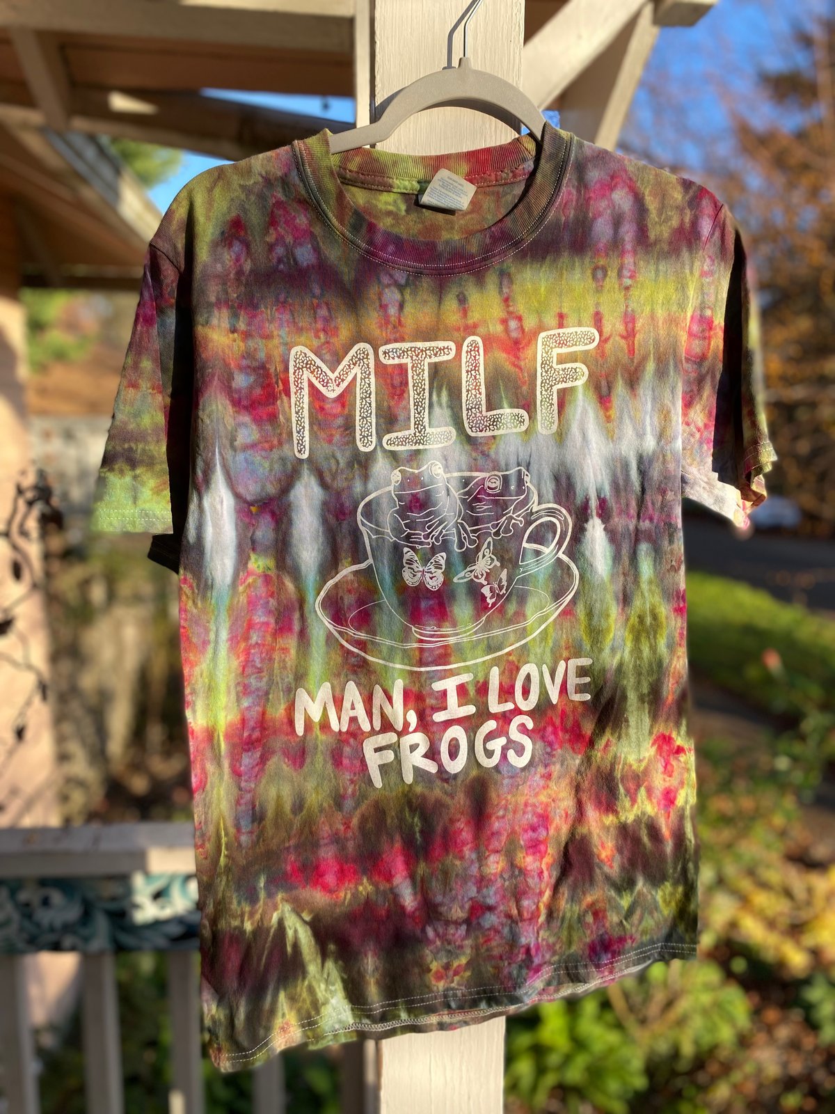 Image of MILF Man I Love Frogs Tie Dye Shirt Size, Small