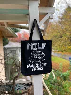 Image of MILF Man I Love Frogs Canvas Tote Bag