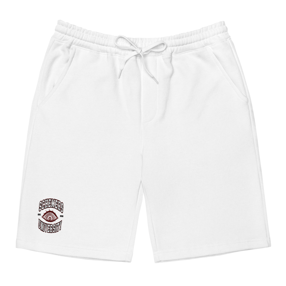 Image of Schemers University Men's Fleece Shorts (White)