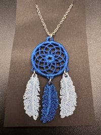 Blue Mini Dreamcatcher Necklace