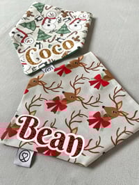 Image 2 of Christmas Personalised Bandanas / Classic Reindeers/ Snowmen 